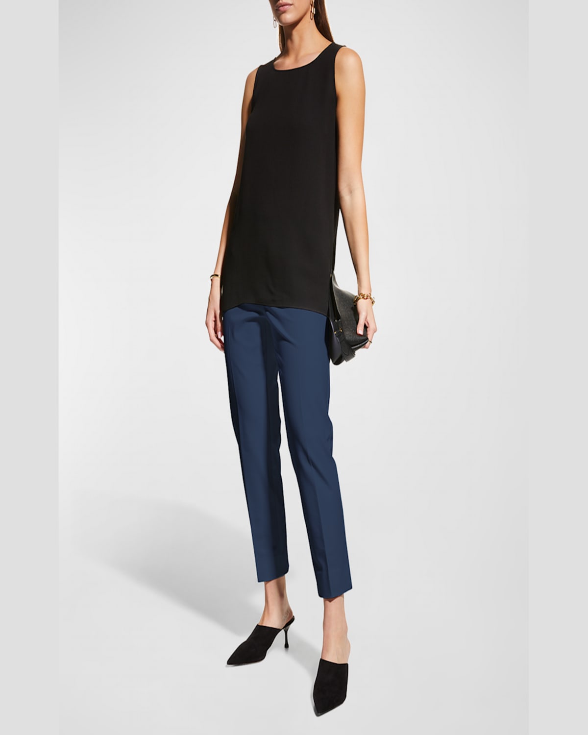 Lafayette 148 Jodhpur Cloth Cropped Pants In Ink