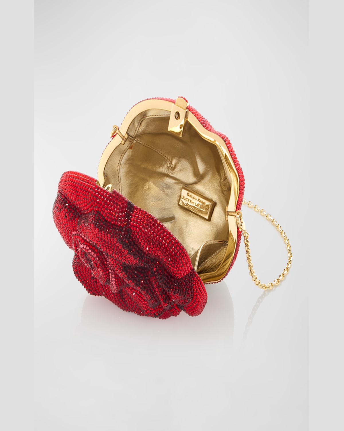 Judith Leiber New Rose Crystal Minaudiere In Siam Multi