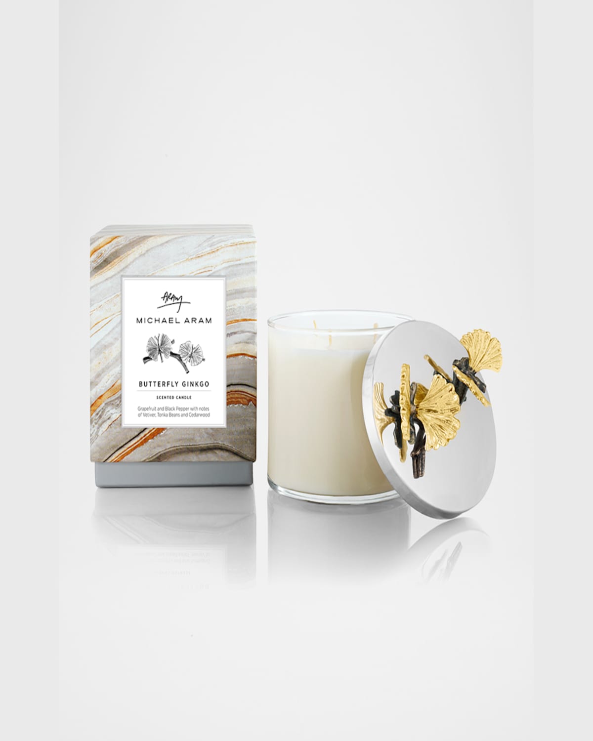 Michael Aram Butterfly Ginkgo Candle In Silver
