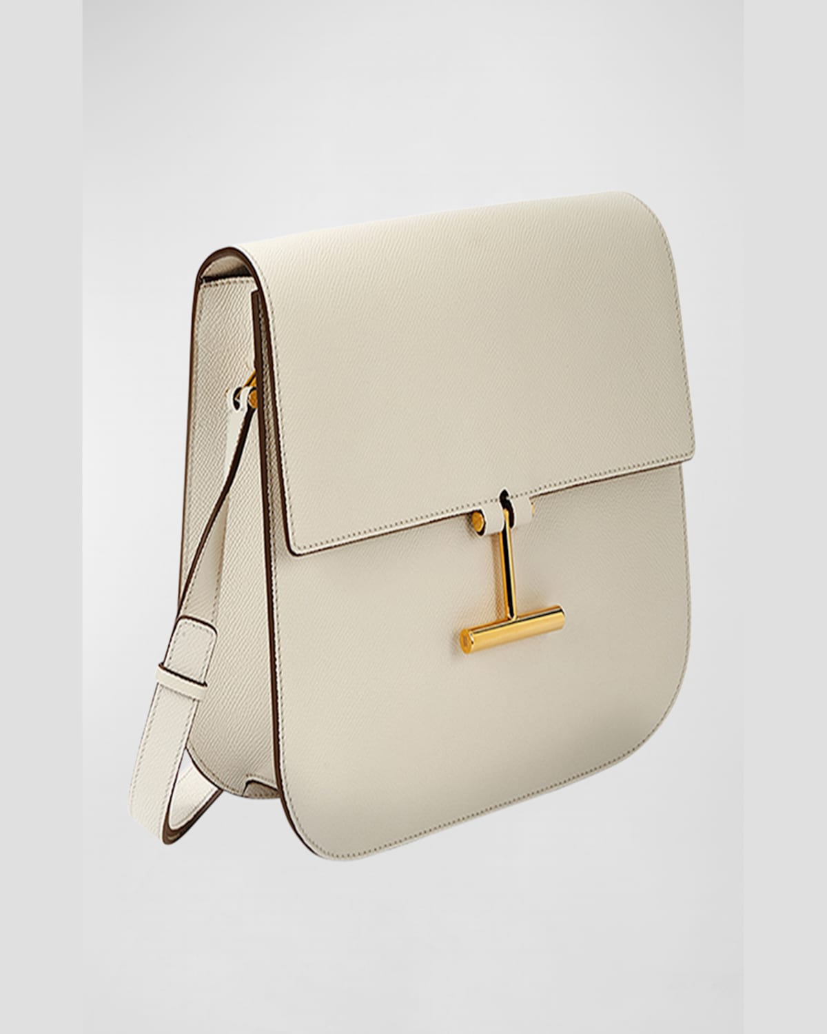 Tom Ford Tara Mini Crossbody In Grained Leather With Leather Strap In Espresso