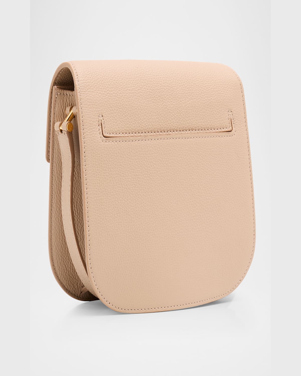 Tom Ford Tara Mini Crossbody In Grained Leather With Leather Strap In Espresso