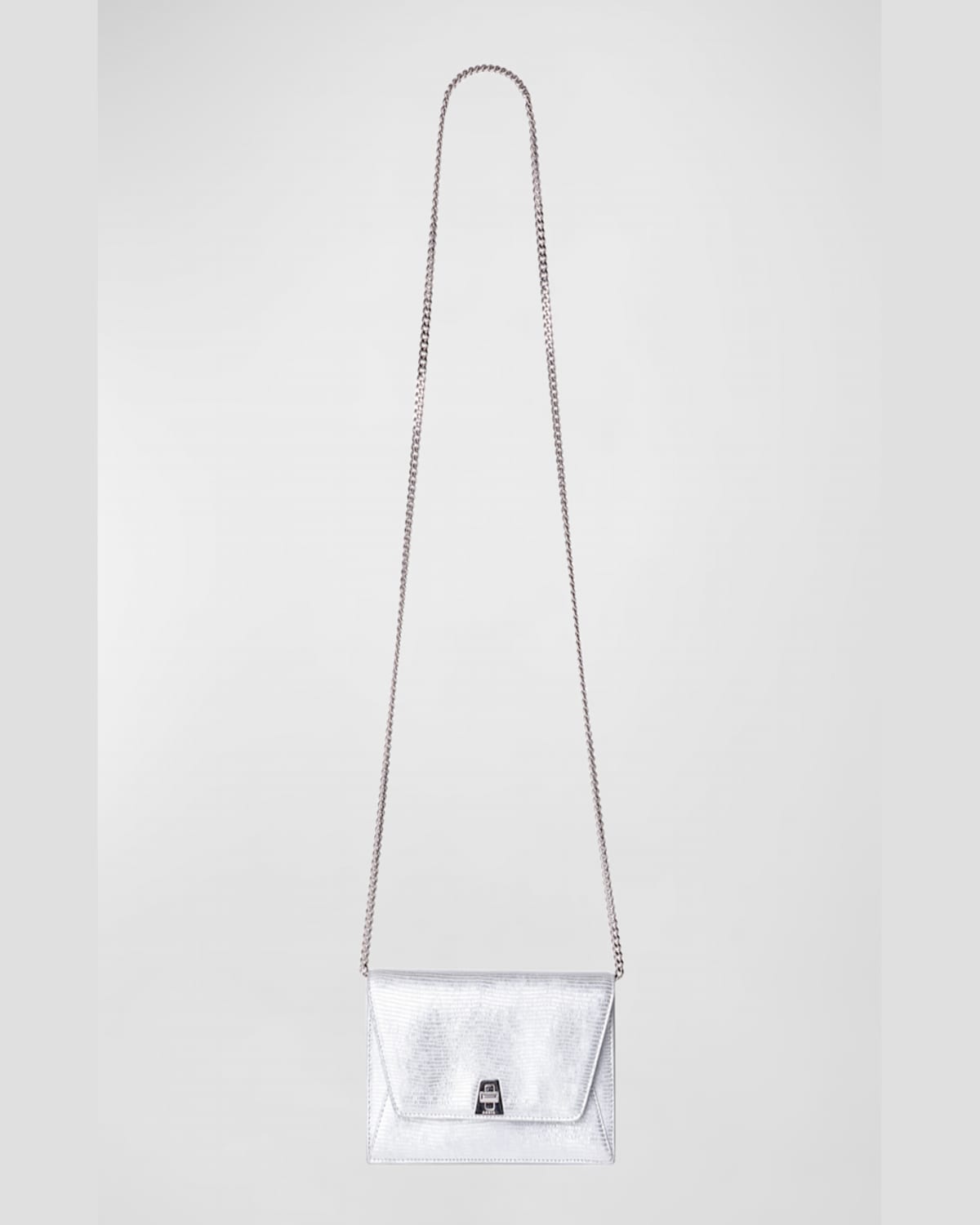 AKRIS ANOUK LIZARD-PRINT CLUTCH BAG W/ CHAIN 