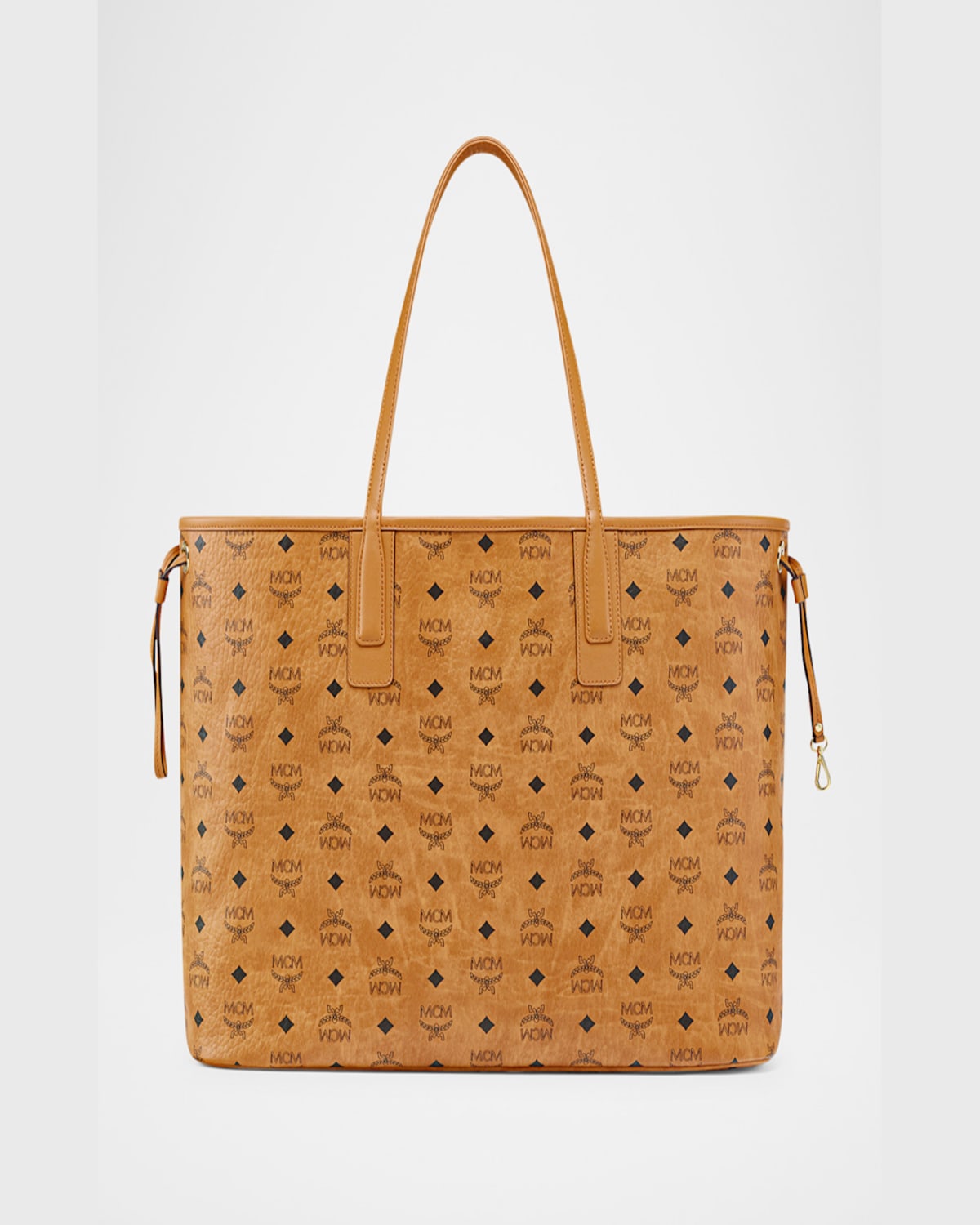 Mcm Liz Large Reversible Visetos Shopper Tote Bag In Cognac