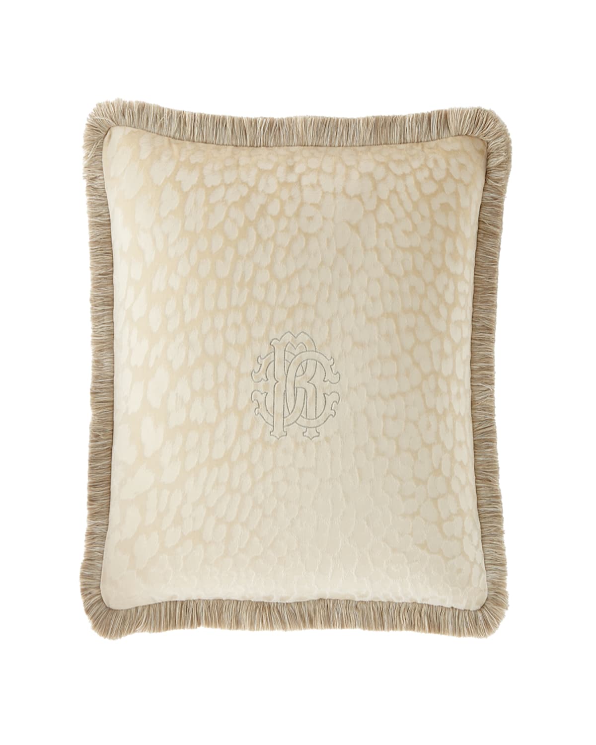 Roberto Cavalli Monogram Velvet Pillow, 24"sq.