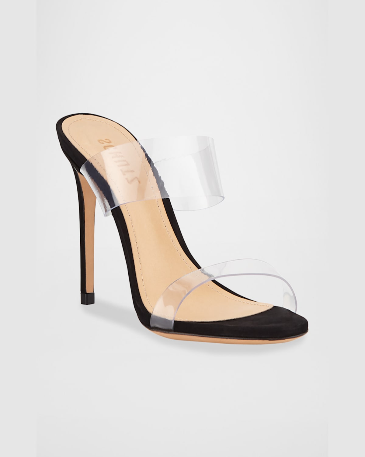SCHUTZ ARIELLA STRAPPY SEE-THROUGH VINYL SLIDE HIGH-HEEL SANDALS PROD233250001