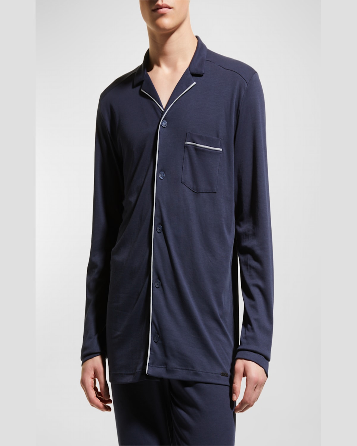 Hanro Men's Night & Day Knit Pajama Set In Deep Navy