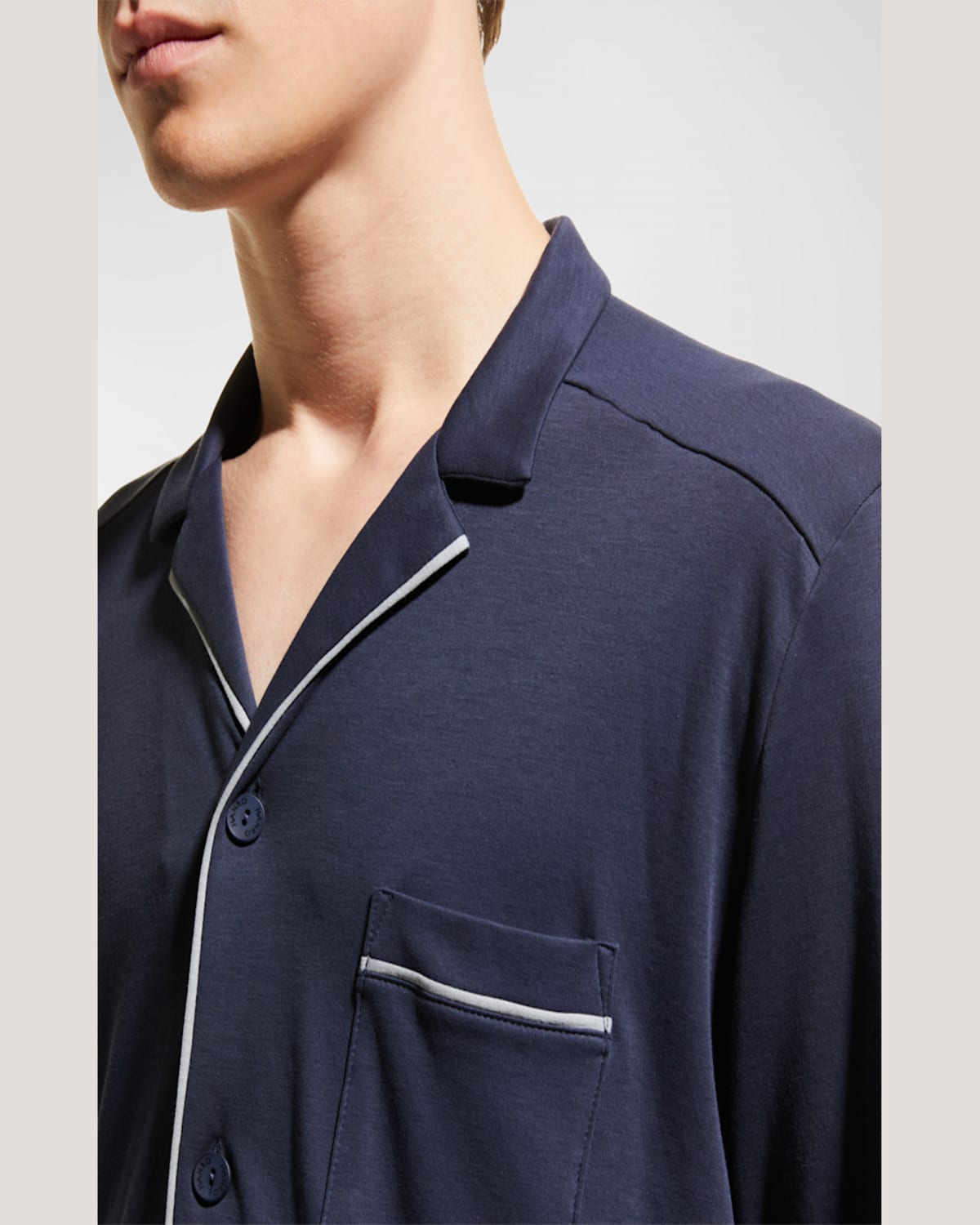 Hanro Men's Night & Day Knit Pajama Set In Deep Navy