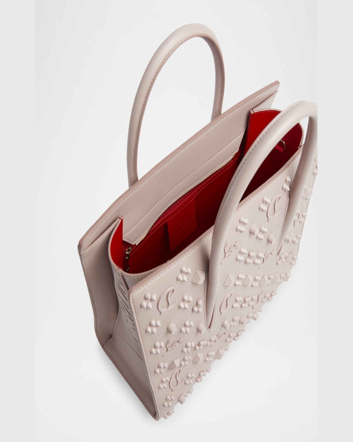 Christian Louboutin Paloma Medium Top Handle In Loubinthesky Leather In Vintage Rose
