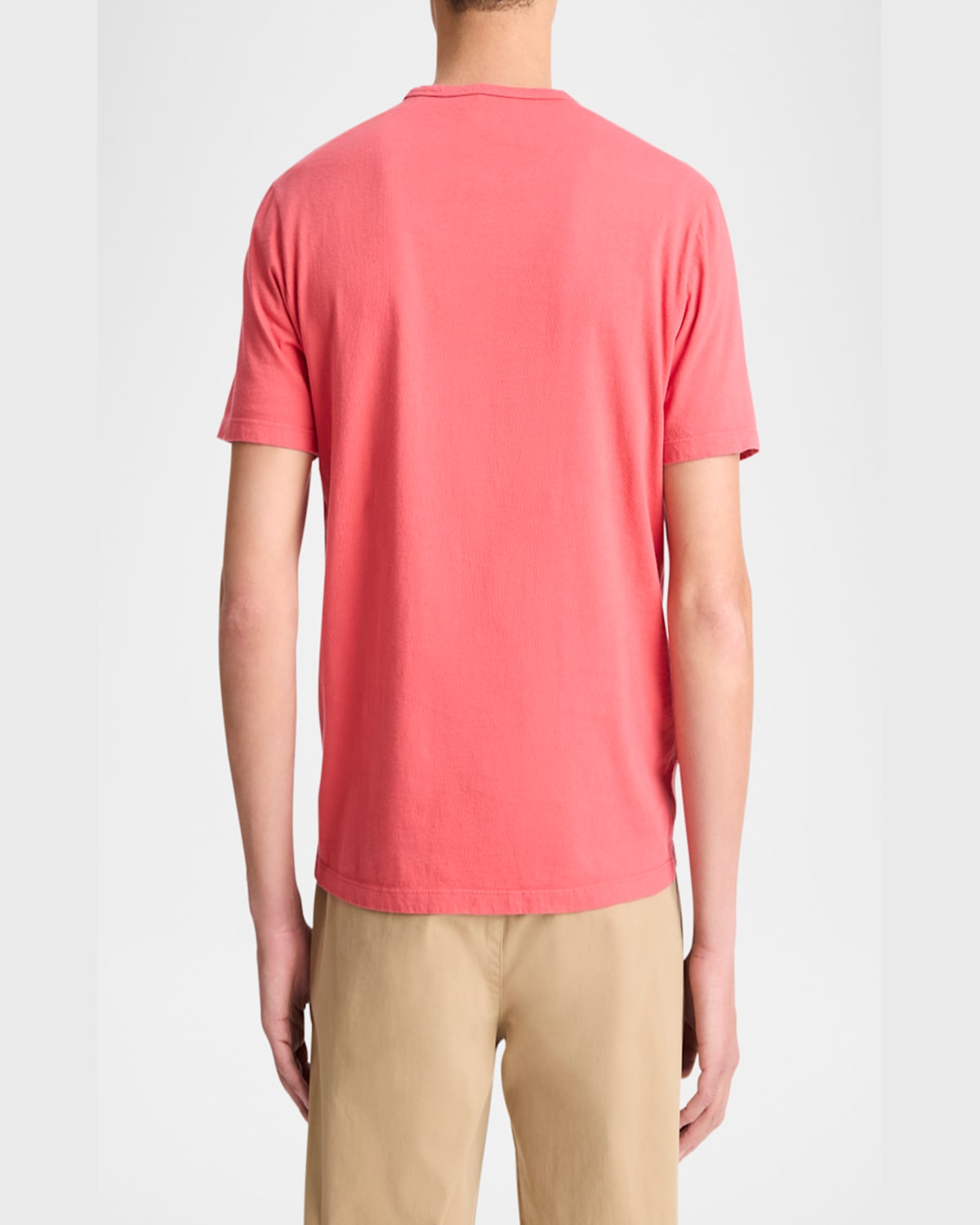Vince Solid T-shirt In Washed Coral Red
