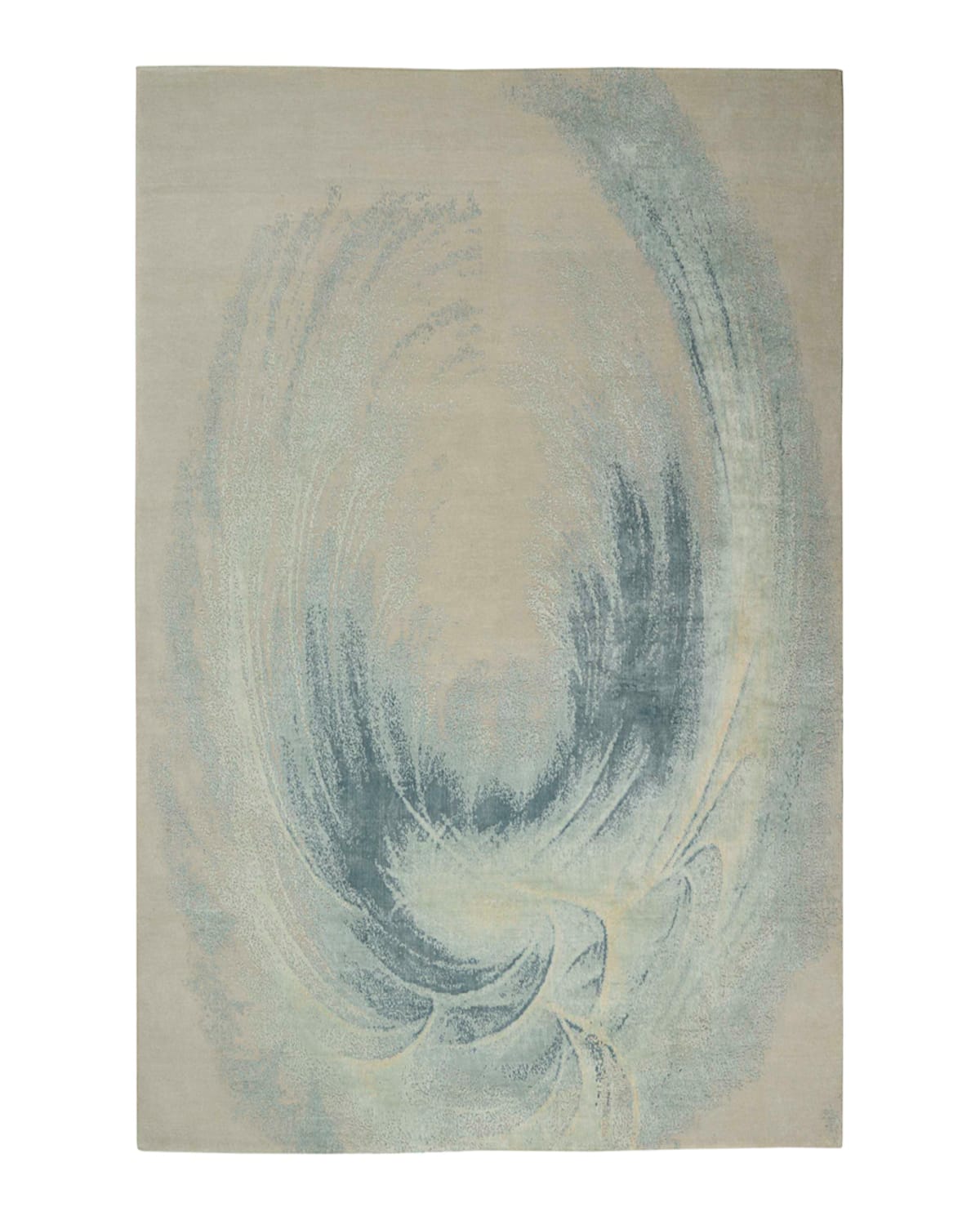 Nourcouture Angelique Hand-knotted Rug, 9' X 12' In Beige/seafoam