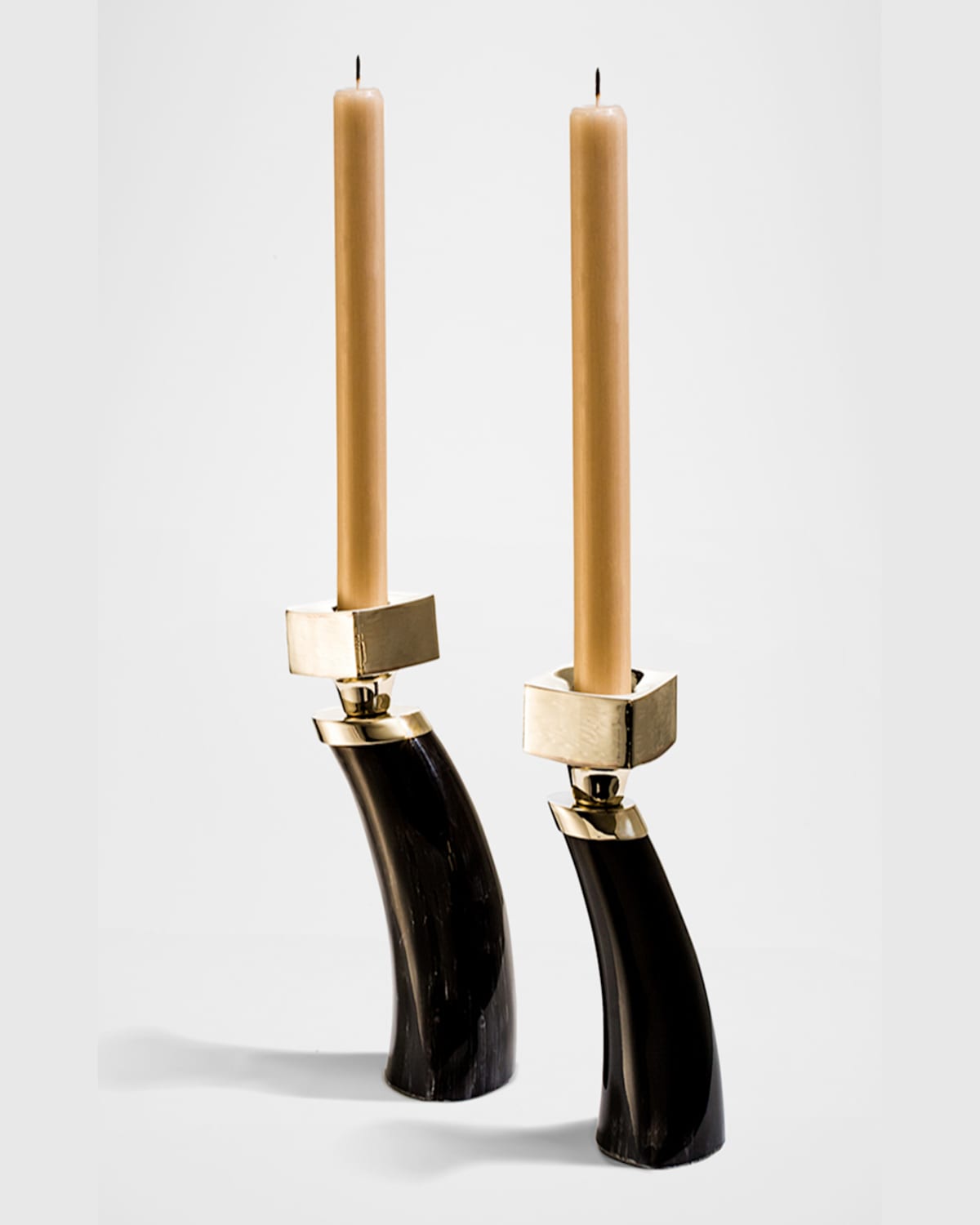 Ladorada Two-piece Dark Horn Candle Holders