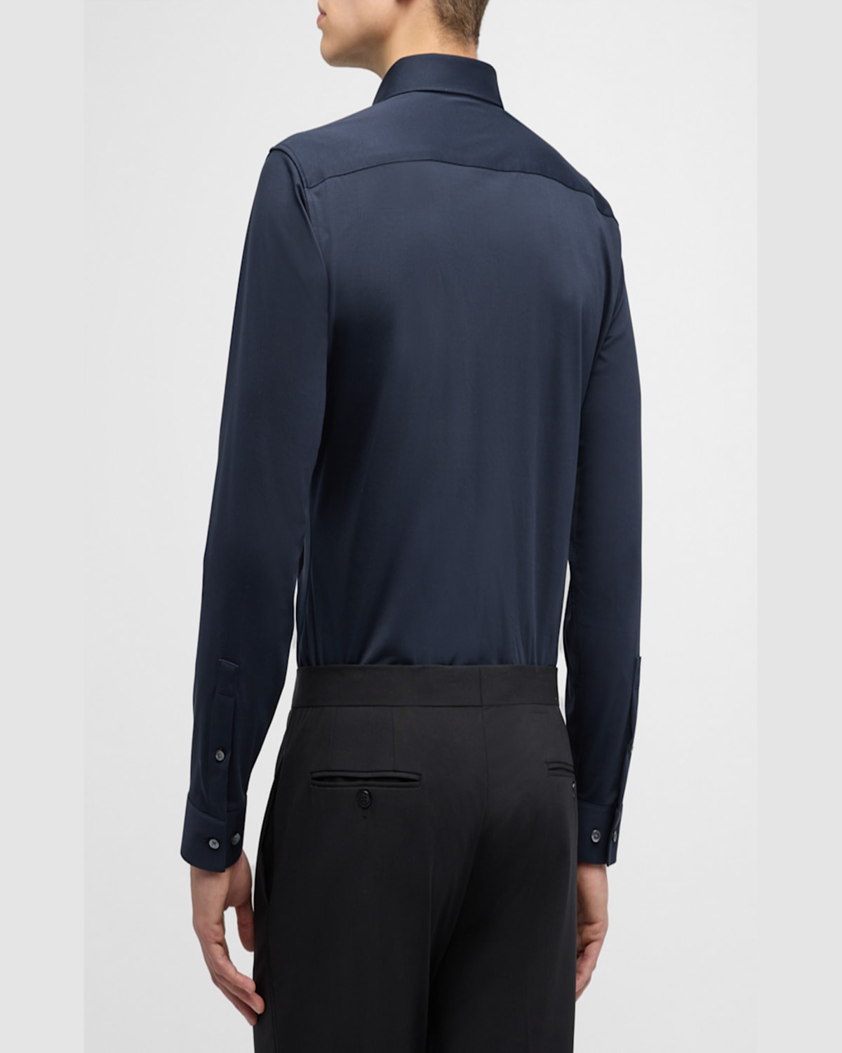Theory Sylvain Nd Structure Knit Button-up Shirt In Dogwood