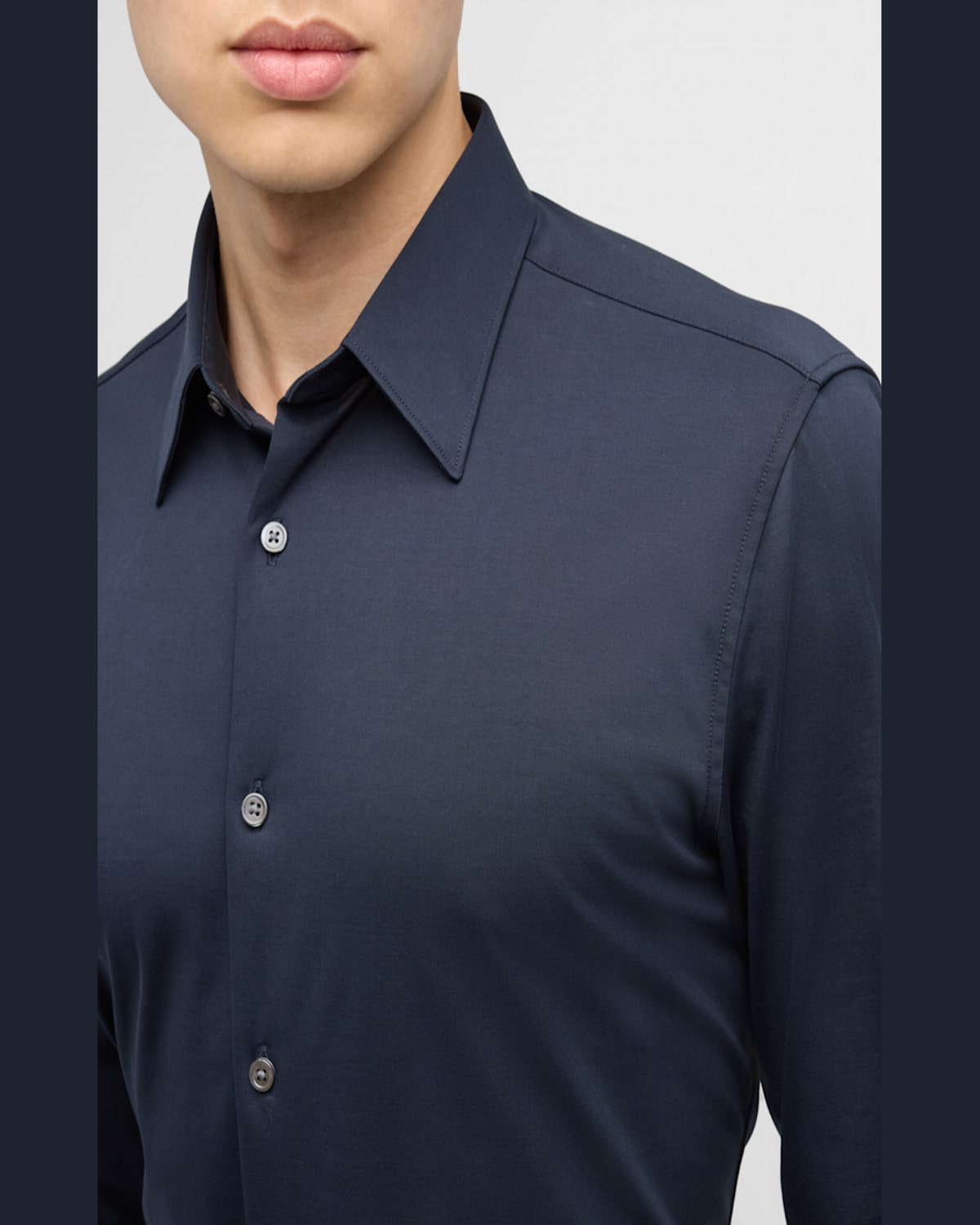 Theory Sylvain Nd Structure Knit Button-up Shirt In Dogwood