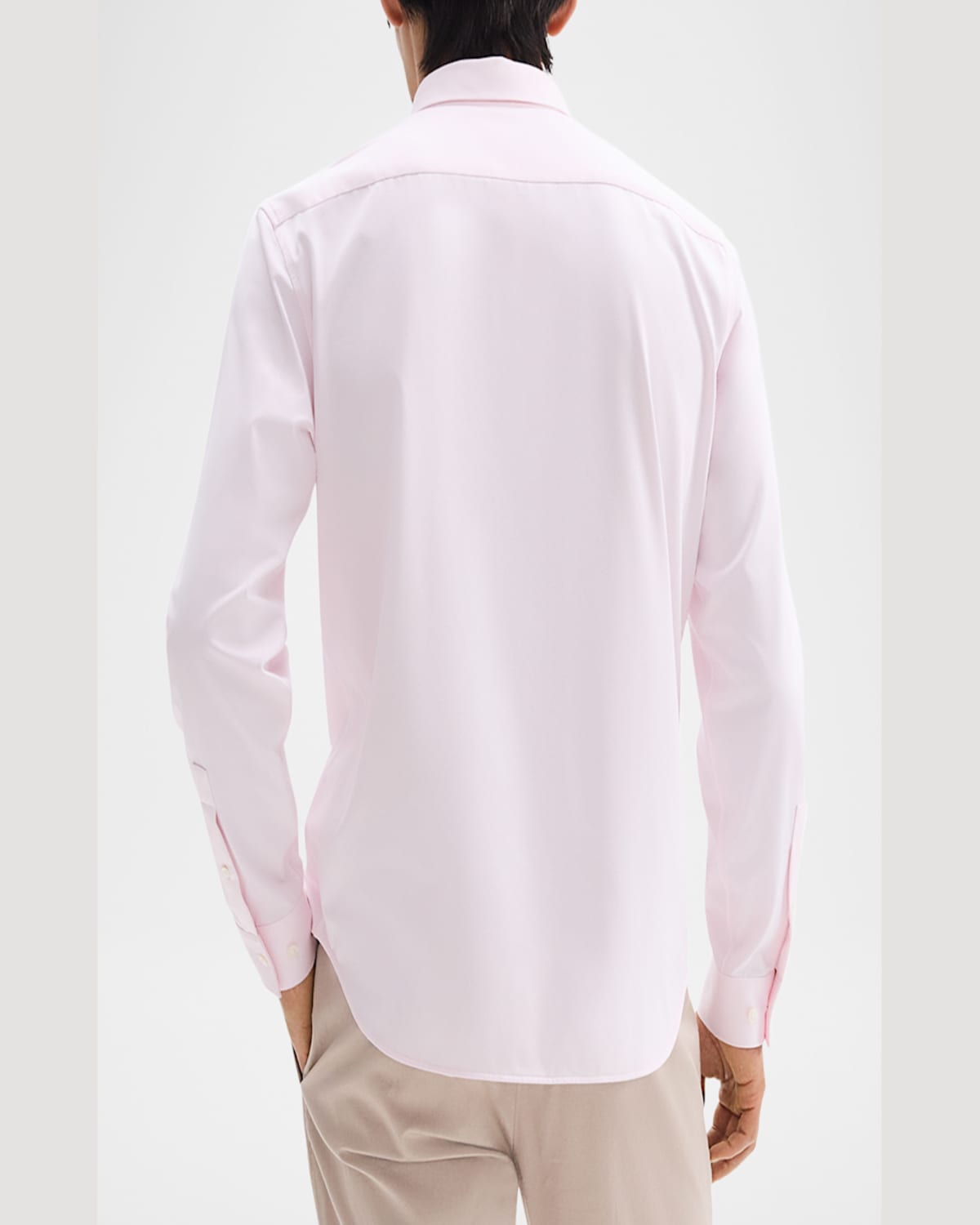 Theory Sylvain Nd Structure Knit Button-up Shirt In Dogwood