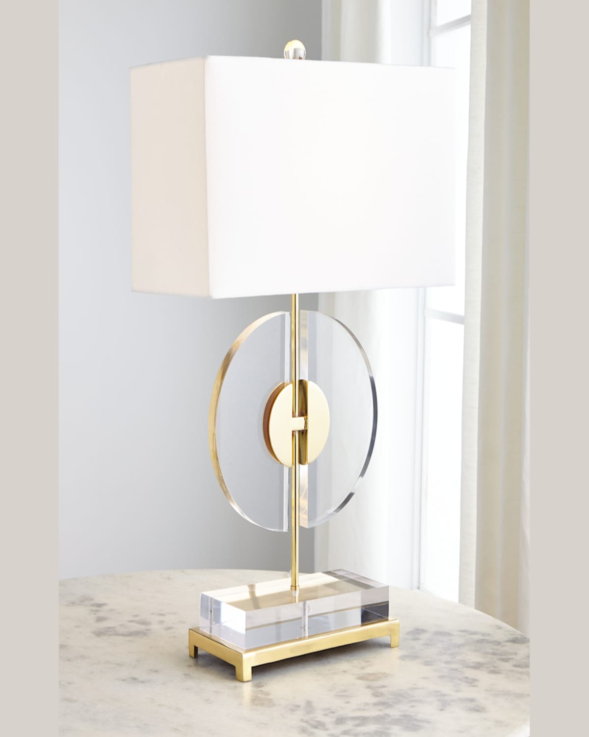 Shop John-richard Collection Half Moon Table Lamp In Gold