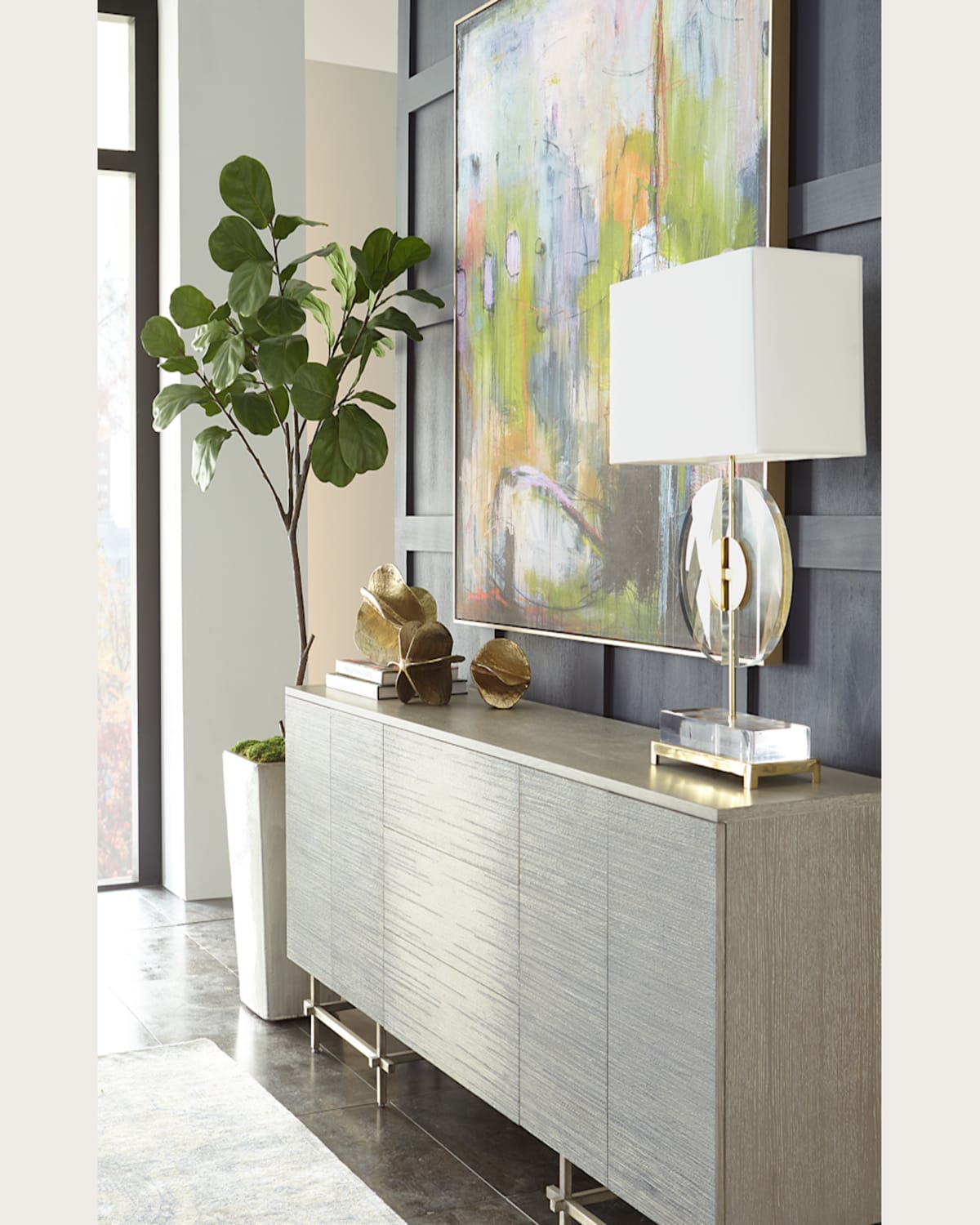 Shop John-richard Collection Half Moon Table Lamp In Gold