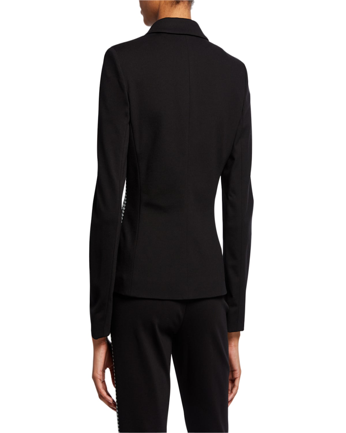 Escada Sport Bamianne Houndstooth-side Blazer Jacket In Black