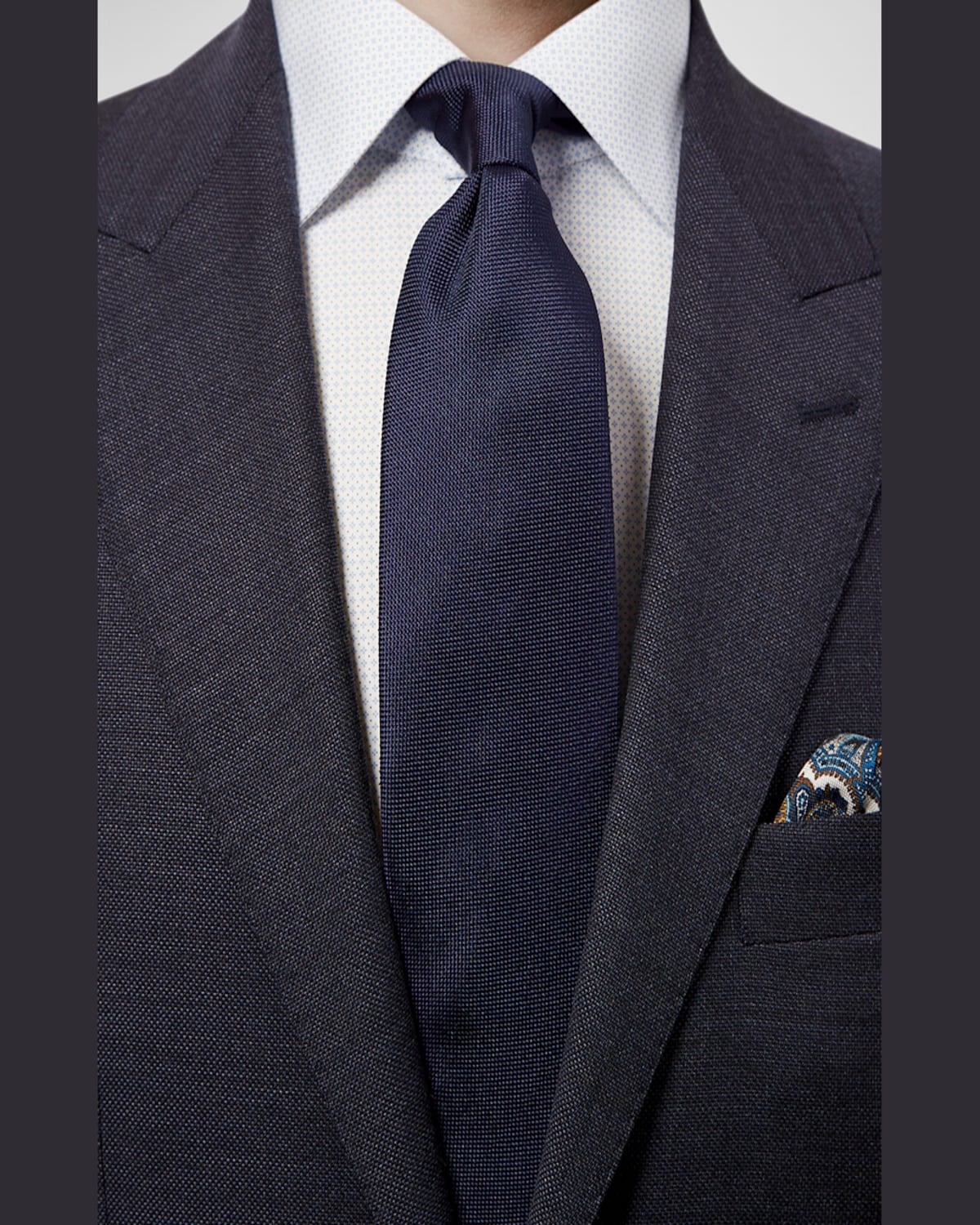 Eton Solid Silk Tie In Blue