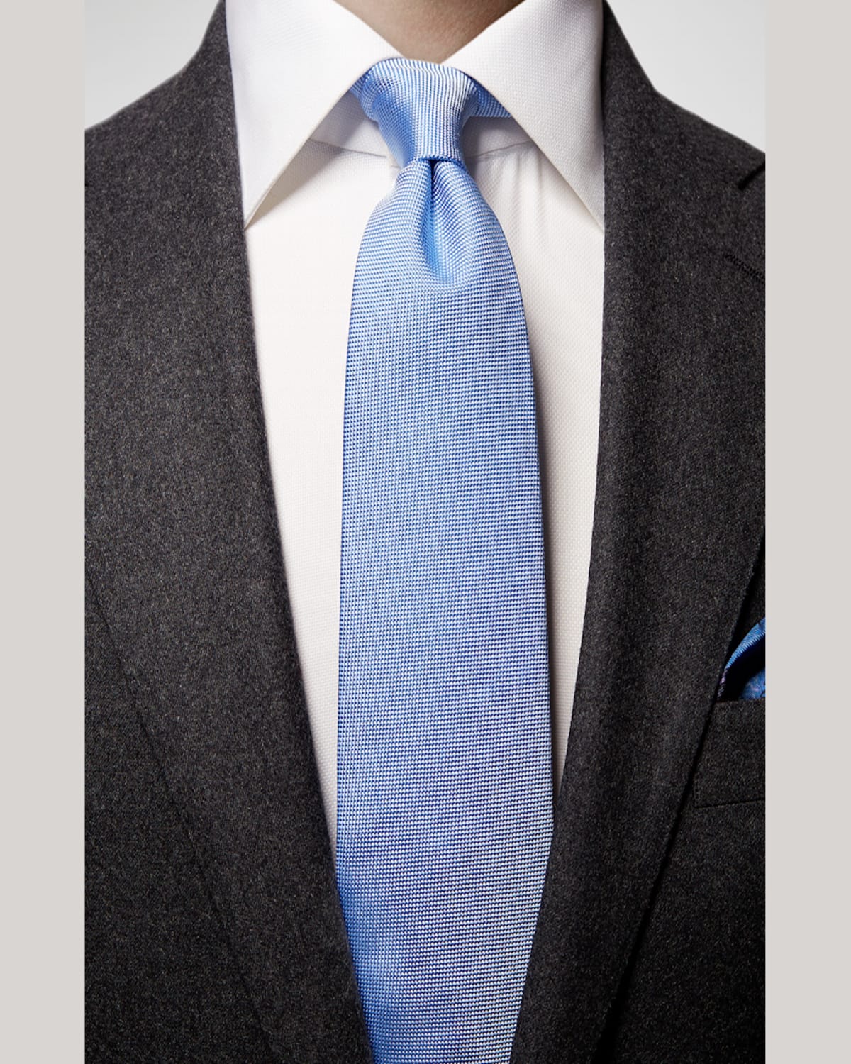 Eton Men's Textured Solid Silk Tie In Light Blue