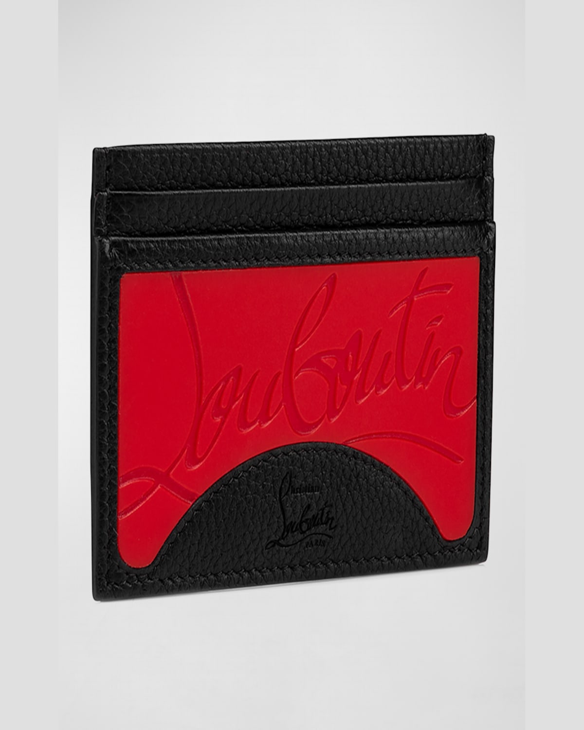 Christian Louboutin Kios Sneaker Sole Leather & Tpu Card Case In Black