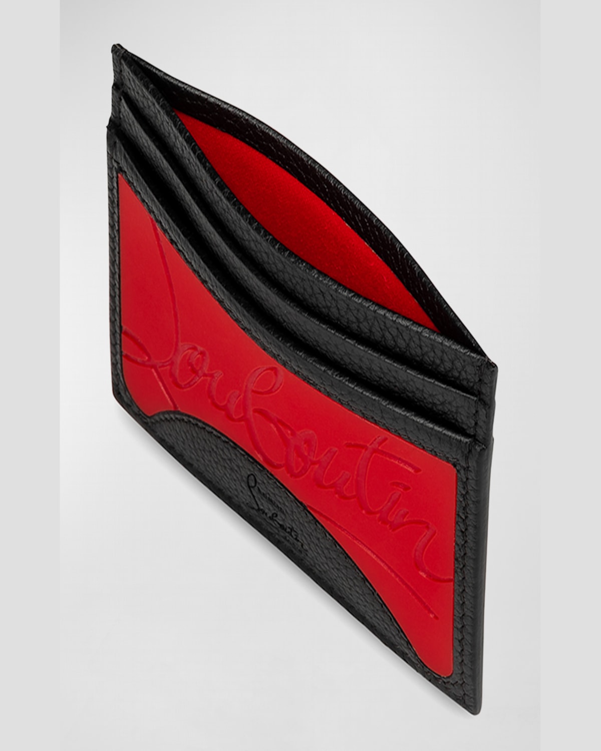 Christian Louboutin Kios Sneaker Sole Leather & Tpu Card Case In Black