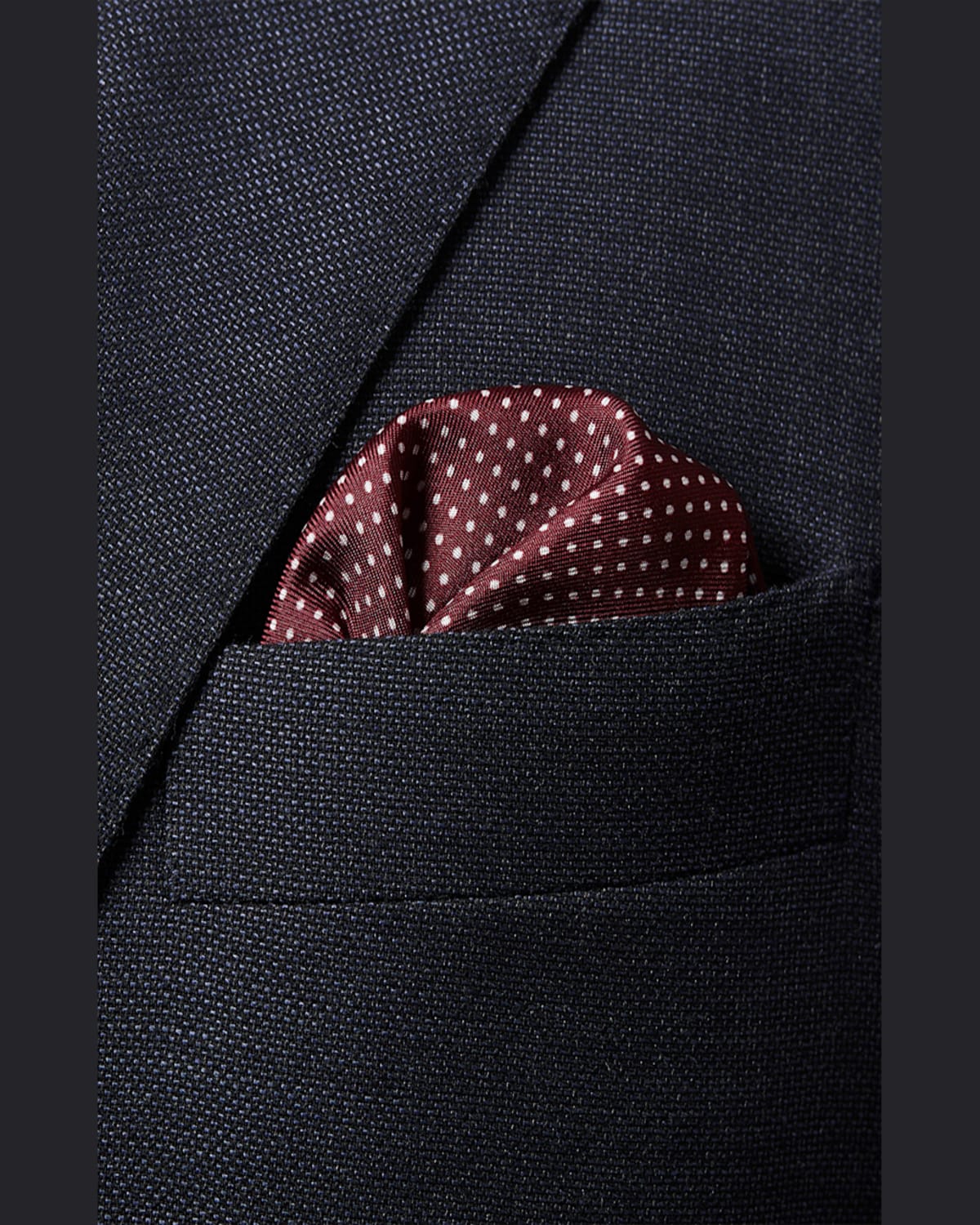 Eton Men's Polka Dot Pocket Square In Med Red