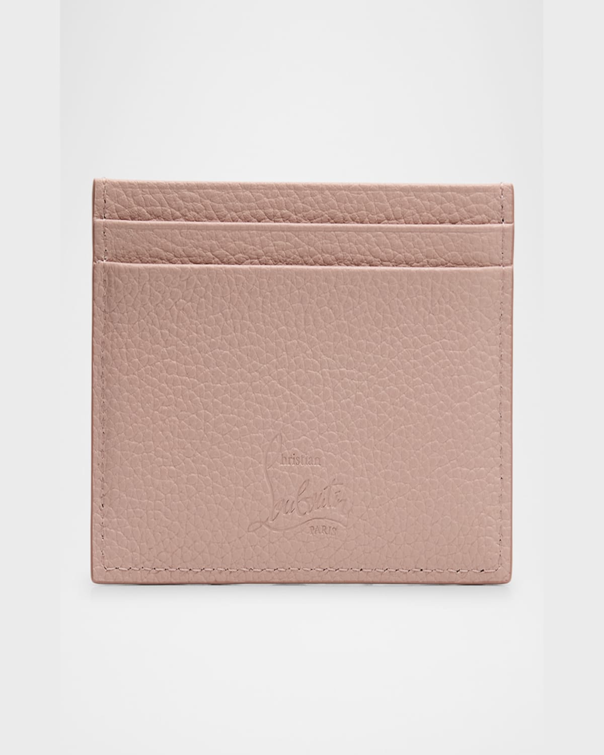 Christian Louboutin Kios Card Case In Leather With Loubinthesky Spikes In Vintage Rose