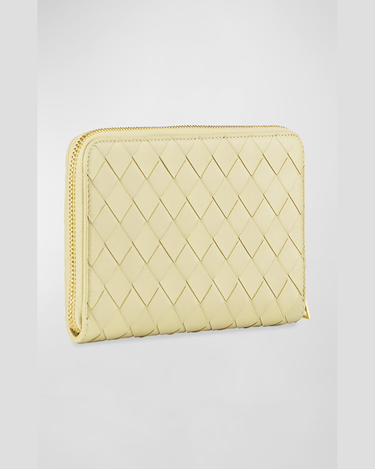 Bottega Veneta Intrecciato Zip-around Wallet In Pinecone
