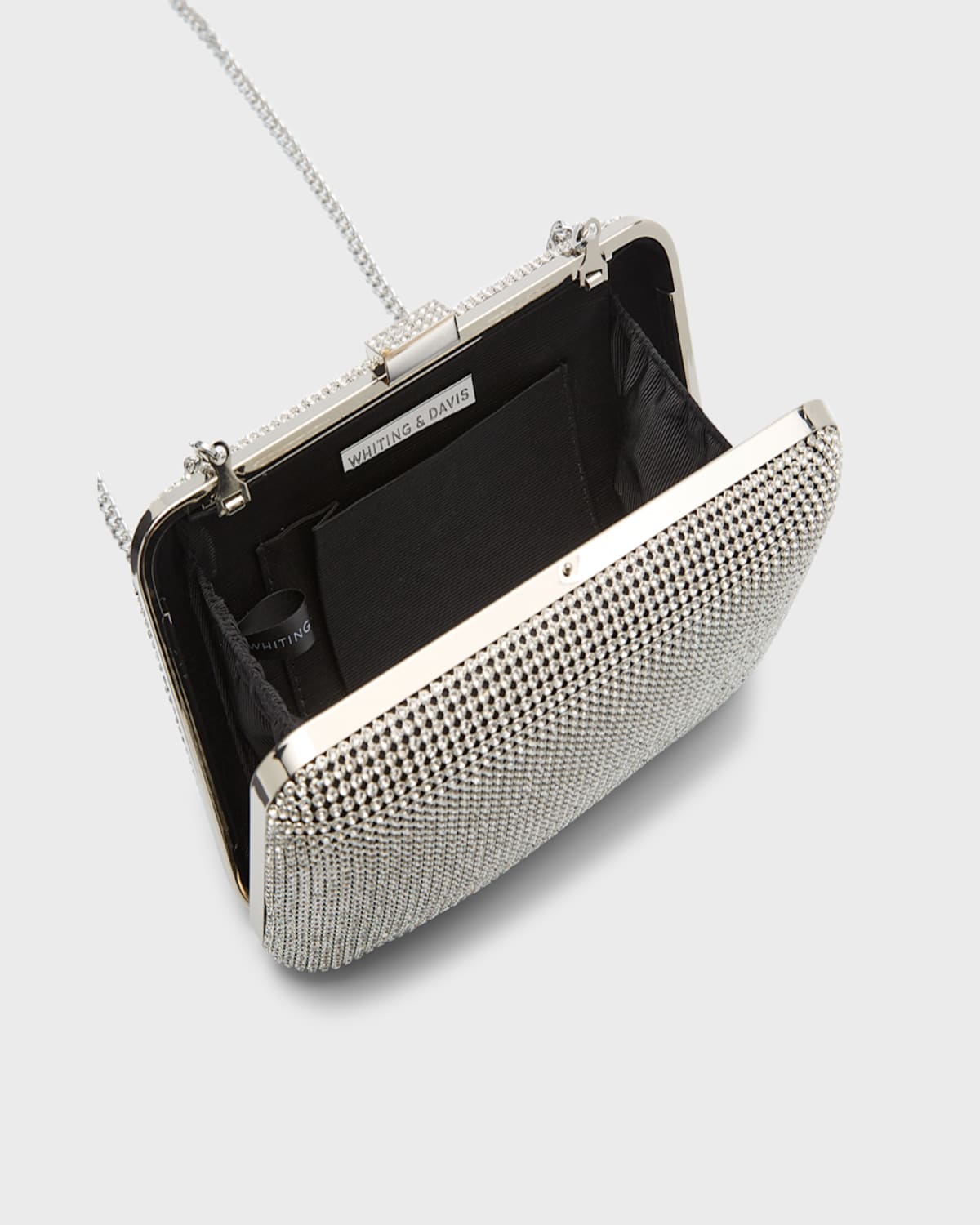 Whiting & Davis Yves Crystal Minaudiere Bag In Crystal