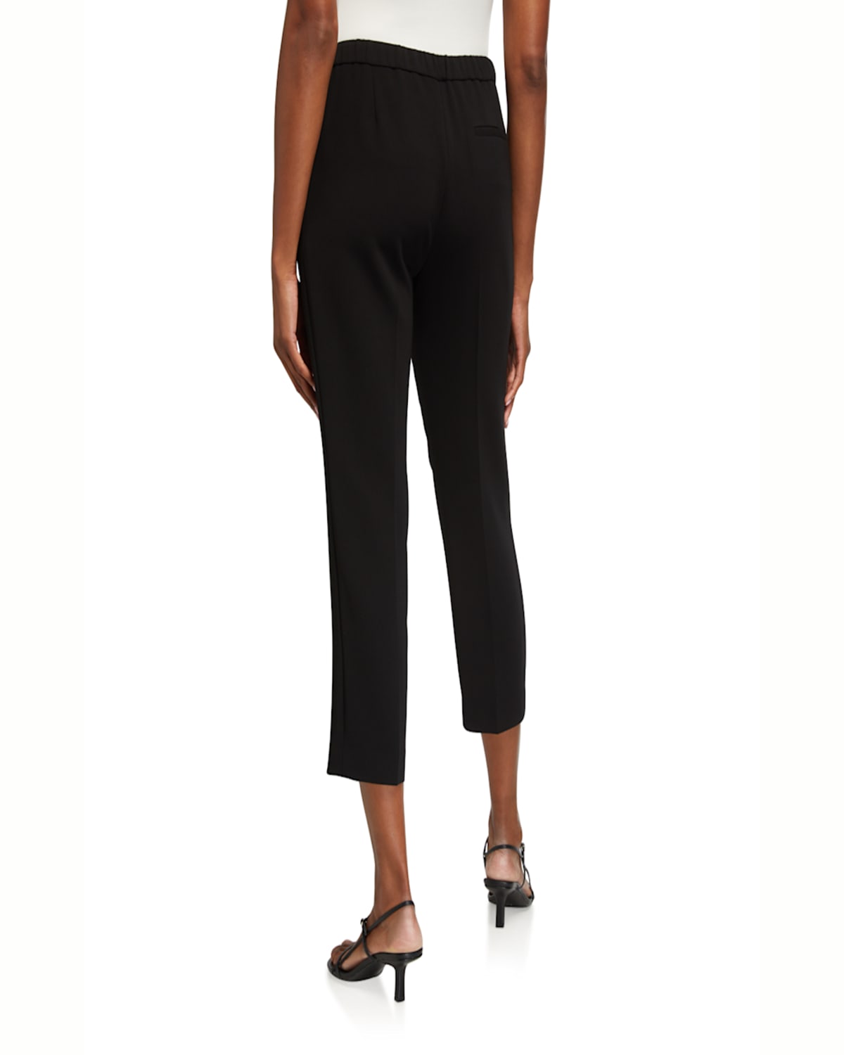 Shop Theory Treeca Cropped Pull-on Pants In Black