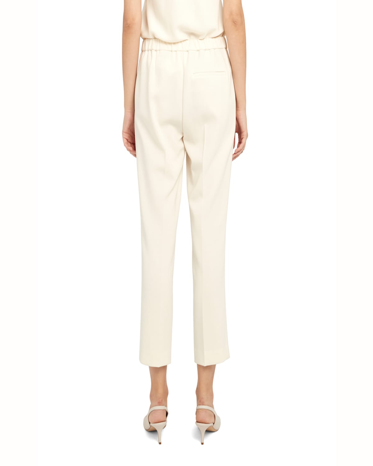 Shop Theory Treeca Cropped Pull-on Pants In Black