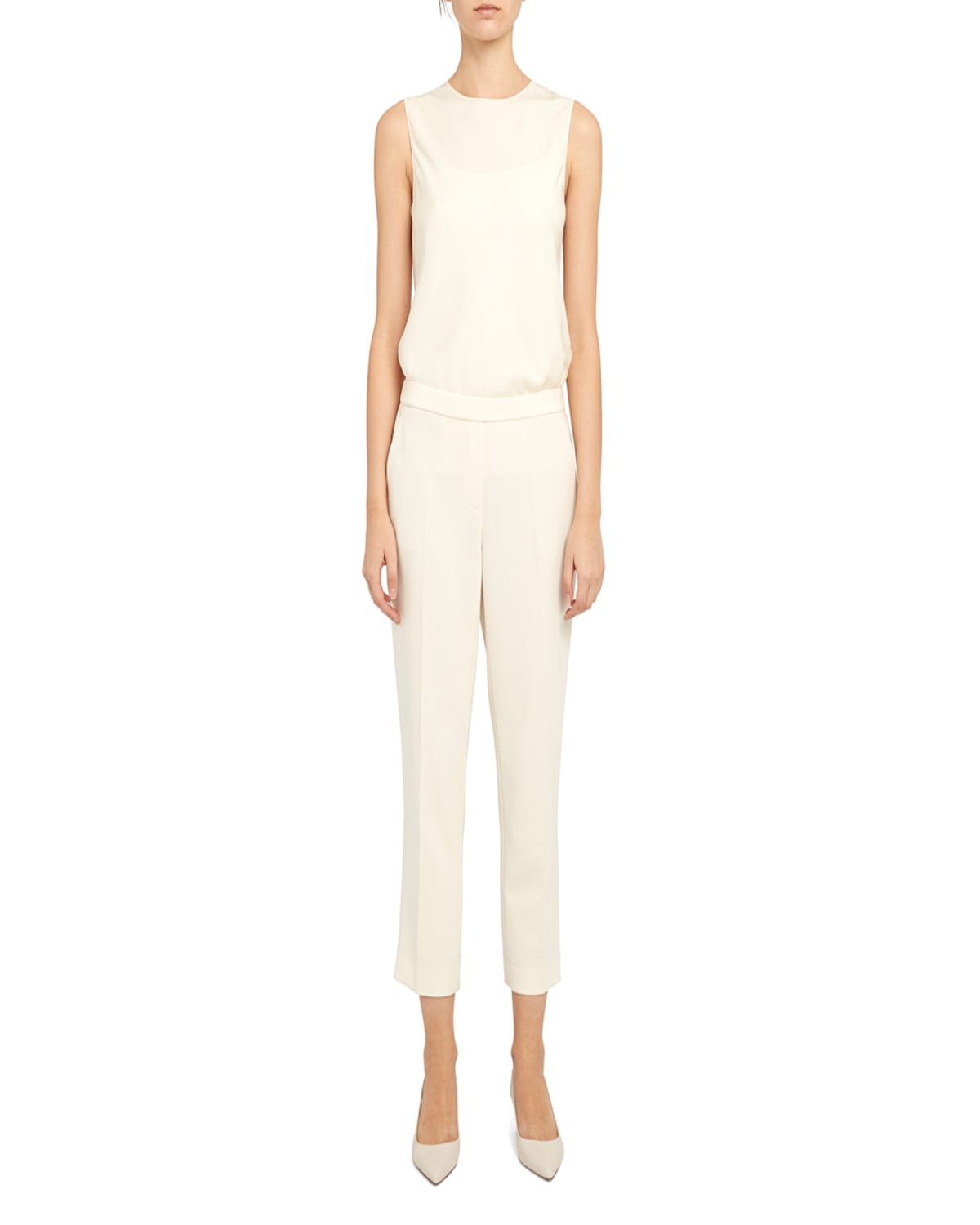 Shop Theory Treeca Cropped Pull-on Pants In Black