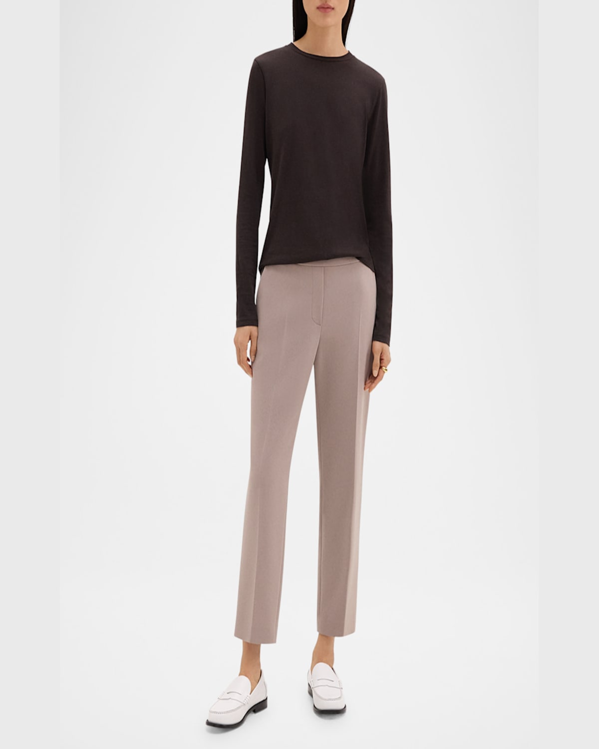 THEORY TREECA CROPPED PULL-ON PANTS PROD238300207