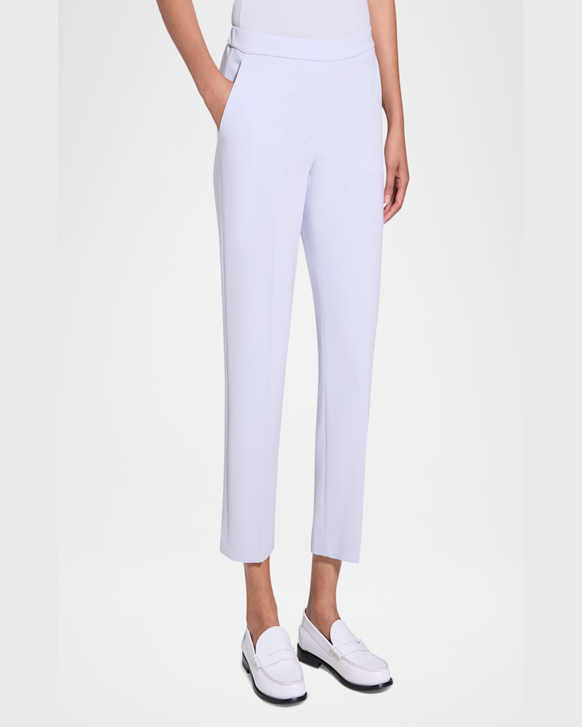 Shop Theory Treeca Cropped Pull-on Pants In Black