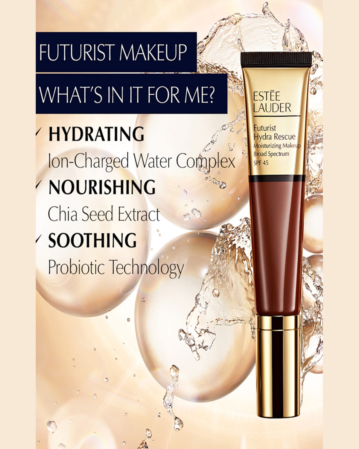 Estée Lauder Futurist Hydra Rescue Moisturizing Foundation Spf 45 In 7w2 Rich Spice