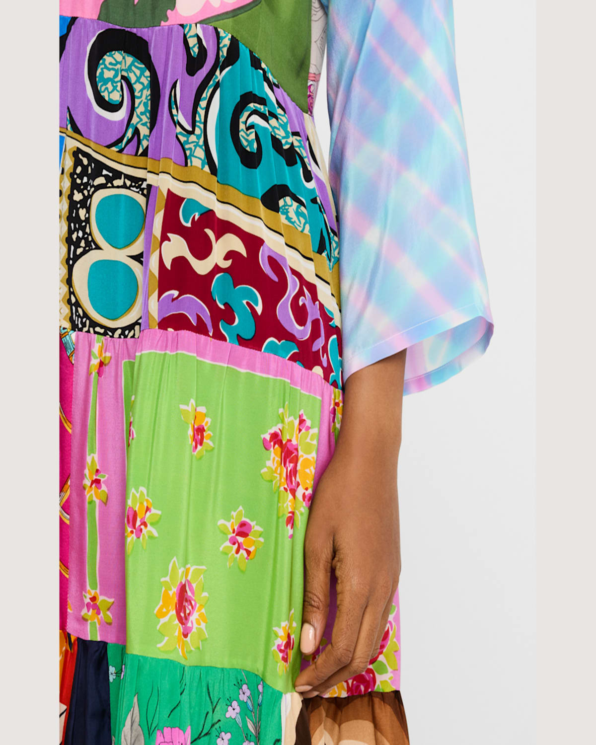 Rianna + Nina Ooak Volant Dress Midi In Multi