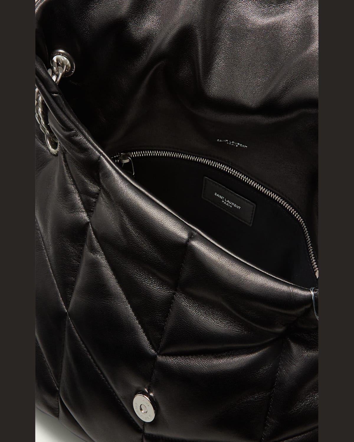 Saint Laurent Lou Puffer Medium Ysl Shoulder Bag In Quilted Leather In Black