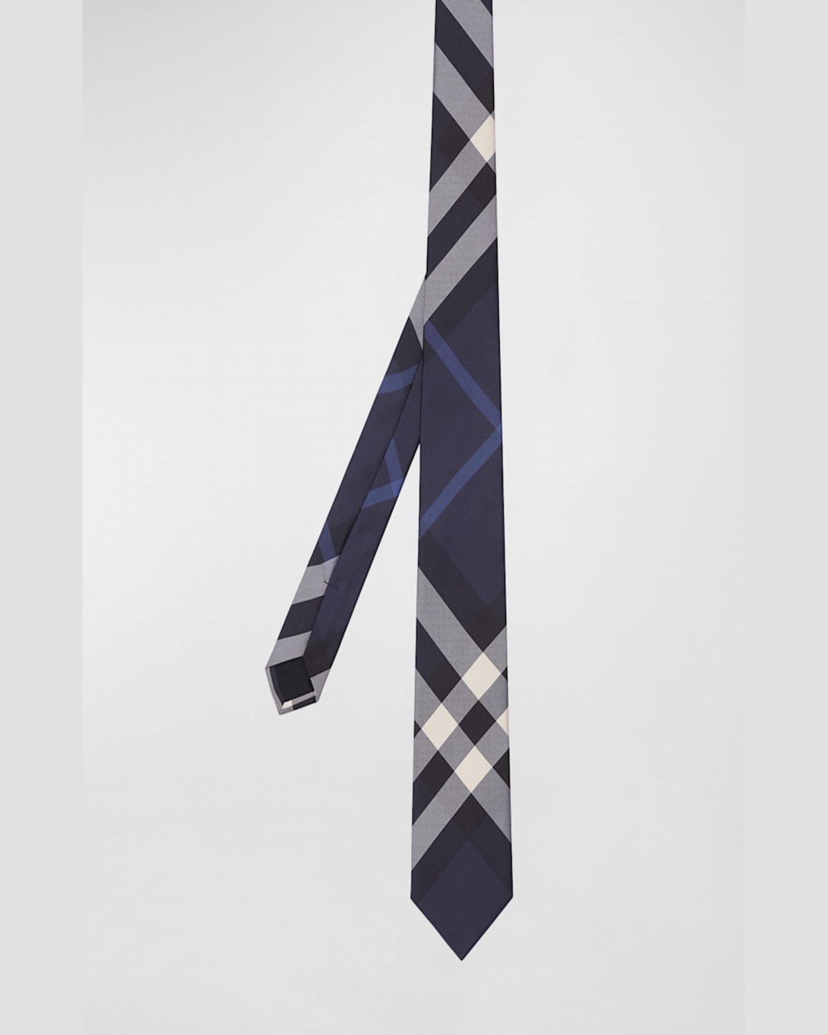 Burberry Manston Exploded Check Silk Tie In Navy
