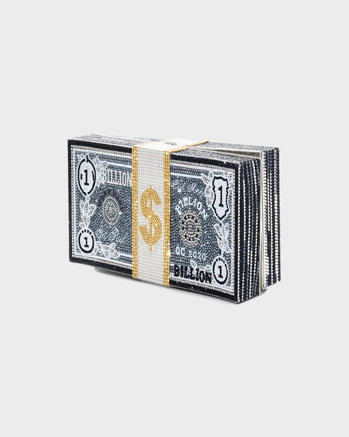 Judith Leiber Stack Of Cash Billions Clutch Bag In Black/white
