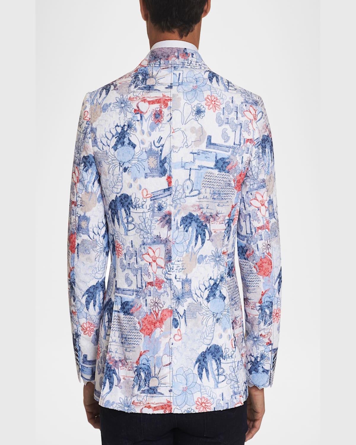 Robert Graham Men's Ascari Floral-print Two-button Jacket In Multi