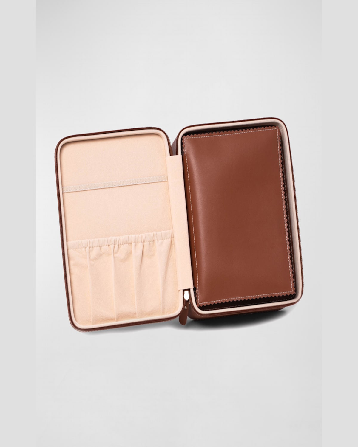Shop Bey-berk Men's Leather 4-watch Accessory Travel Case In Brown
