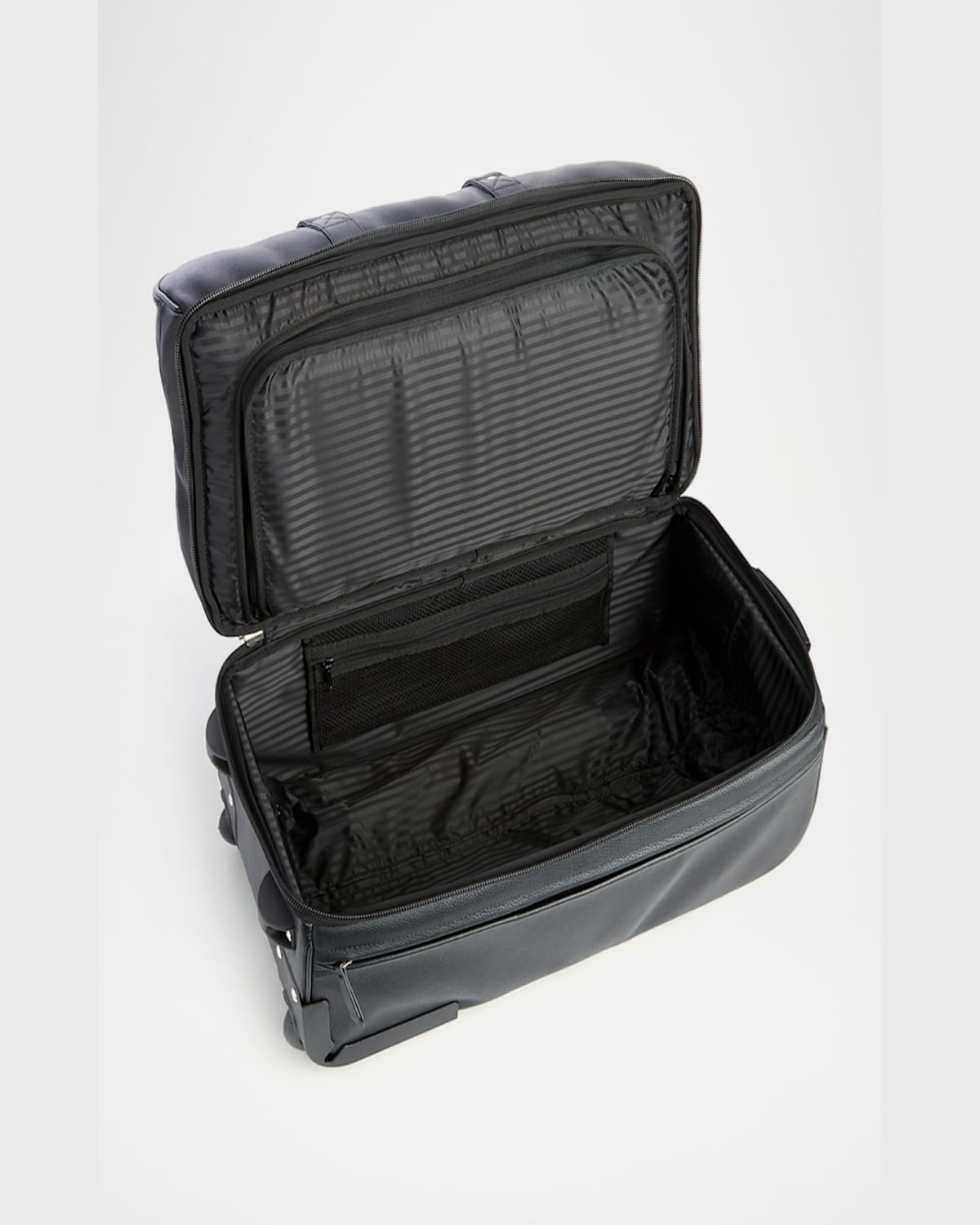 Royce New York Leather Executive Rolling Duffle Suitcase In Black