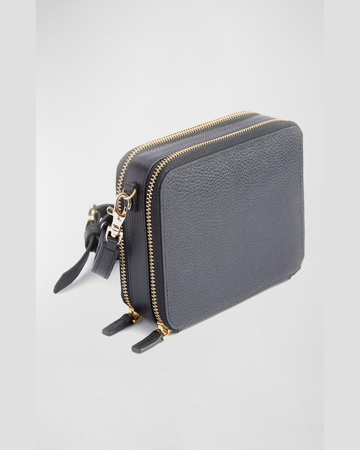 Royce New York Monogrammed Leather Crossbody Bag In Black