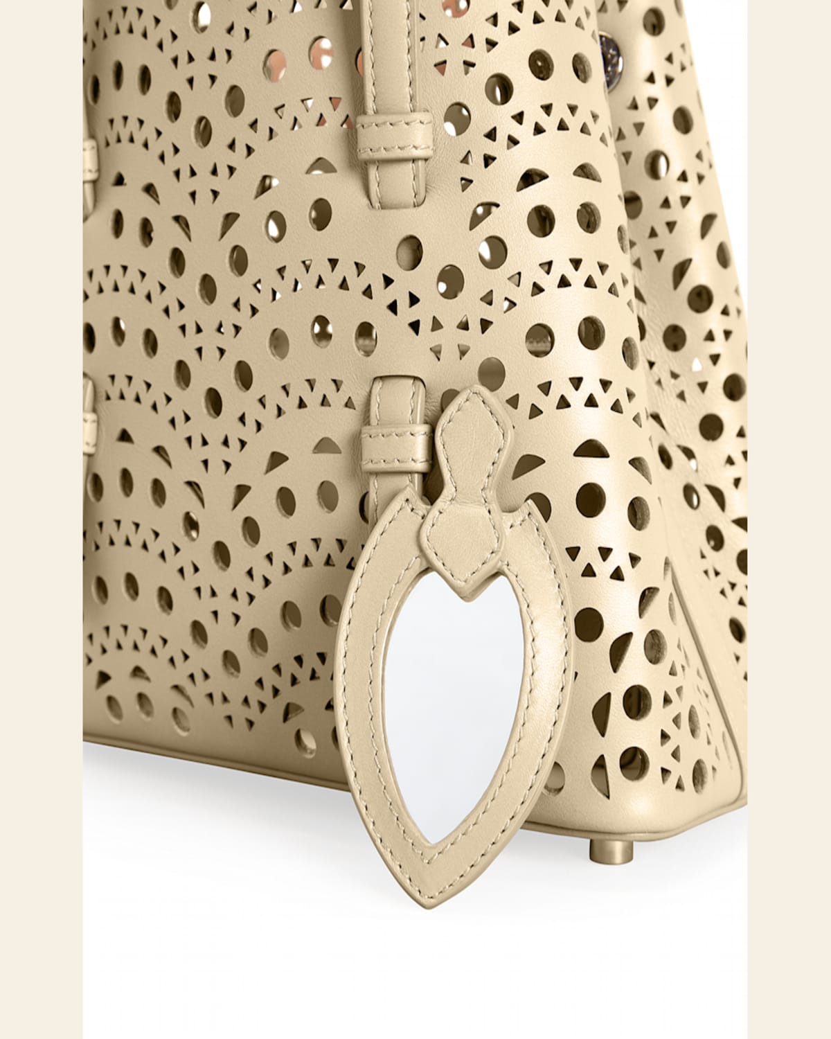 Alaïa Mina 20 Tote Bag In Vienne Wave Perforated Leather In Black