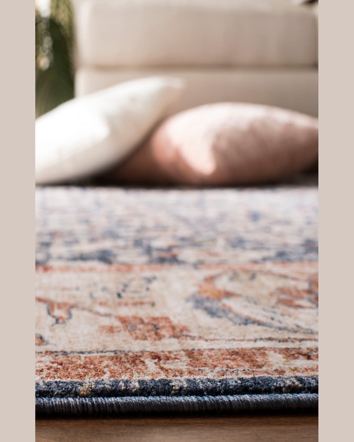 Ralph Lauren Carlingford Navy Power-loomed Rug, 6' X 9' In Navy/beige