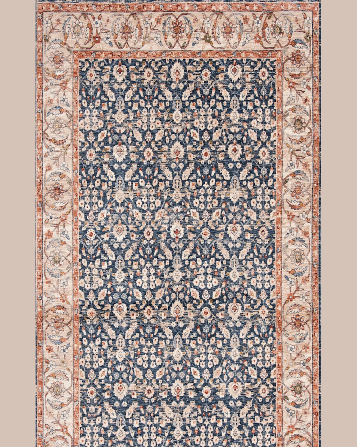Ralph Lauren Carlingford Navy Power-loomed Rug, 8' X 10' In Navy/beige
