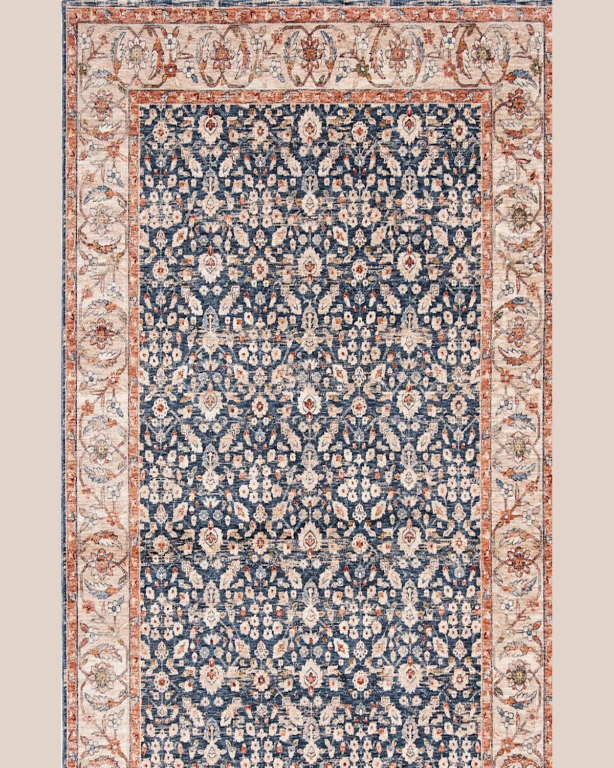 Ralph Lauren Carlingford Navy Power-loomed Rug, 9' X 12' In Navy/beige