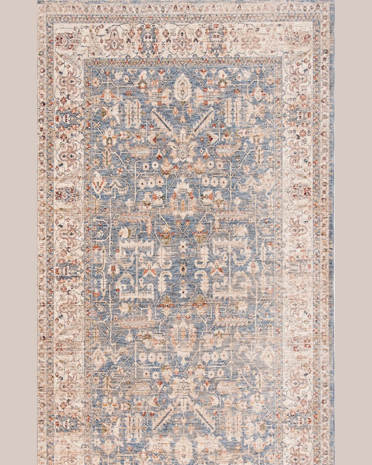 Ralph Lauren Sidney Power-loomed Rug, 5' X 8' In Light Blue/ Ivory