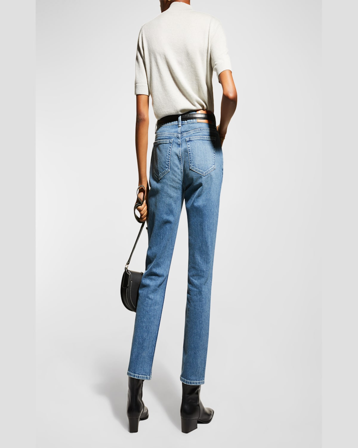 Lafayette 148 Reeve High-rise Stretch Straight-leg Ankle Jeans In Faded Skyline