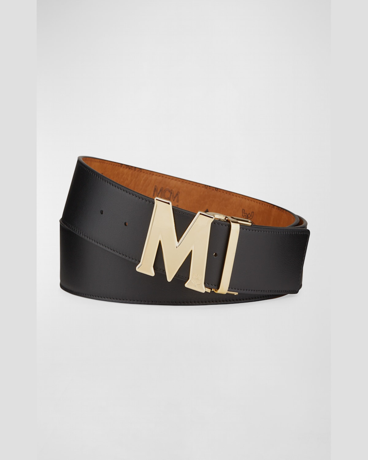MCM MEN'S CLAUS MONOGRAM REVERSIBLE BELT PROD234730081